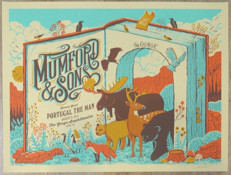 2019 Mumford & Sons - Gorge Silkscreen Concert Poster by Methane Studios