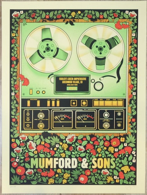 2019 Mumford & Sons - Greenwood Silkscreen Concert Poster by Methane Studios
