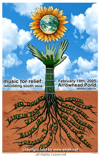 2005 No Doubt, Blink 182, Ozzy Osbourne Concert Poster by Emek