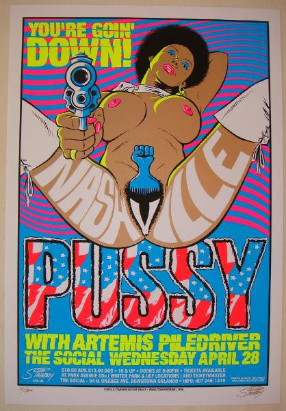 2004 Nashville Pussy - Silkscreen Concert Poster by Stainboy