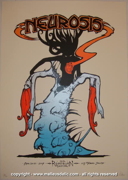2007 Neurosis - Roadburn Festival Silkscreen Concert Poster by Malleus