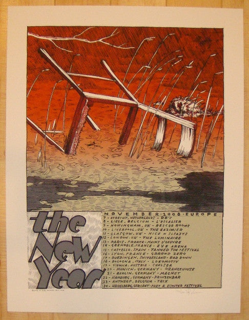2008 The New Year - European Tour Silkscreen Poster by Jay Ryan