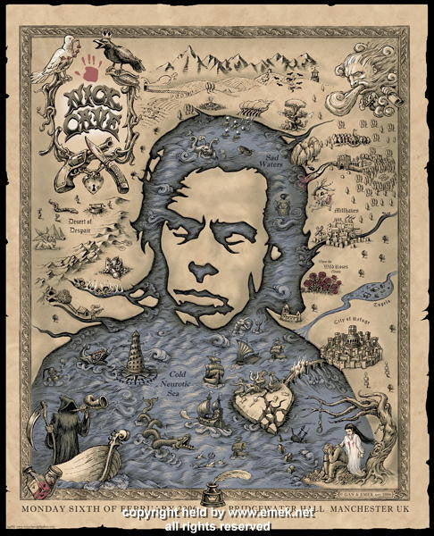 2006 Nick Cave - Manchester Silkscreen Concert Poster by Emek