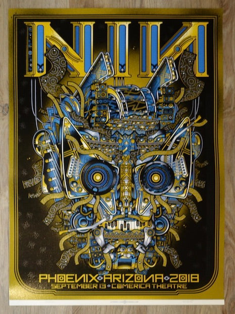 2018 Nine Inch Nails - Phoenix Silkscreen Concert Poster by Guy Burwell
