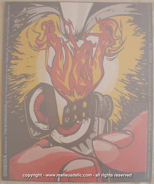 2004 Oneida - Milan Silver Haze Variant Silkscreen Concert Poster by Malleus