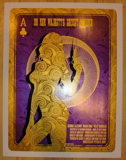 2012 "On Her Majesty's Secret Service" - Silkscreen Movie Poster by David O'Daniel