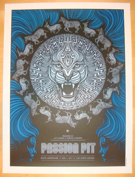 2013 Passion Pit - Cary Silkscreen Concert Poster by Todd Slater