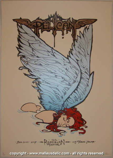 2007 Pelican - Roadburn Festival Silkscreen Concert Poster by Malleus