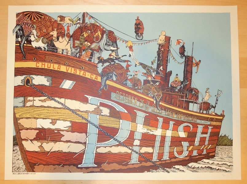 2014 Phish - Chula Vista Silkscreen Concert Poster by Landland