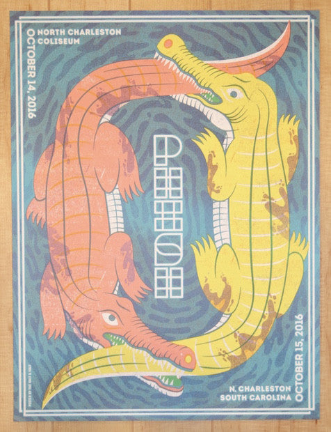 2016 Phish - North Charleston Silkscreen Concert Poster by Half and Half