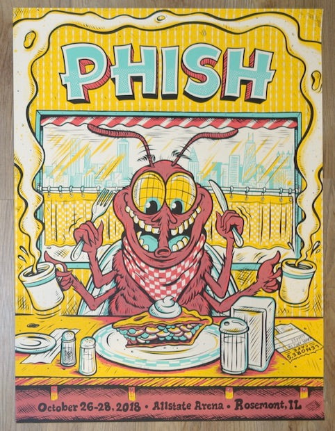 2018 Phish - Chicago Silkscreen Concert Poster by Burrito Breath