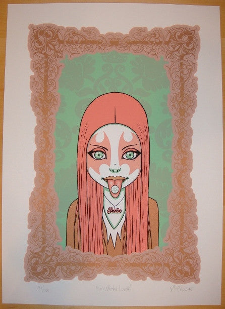 2006 Pink Metal Lover - Silkscreen Art Print by Tara McPherson