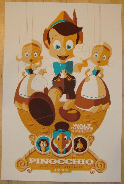 2011 "Pinocchio" - Silkscreen Movie Poster by Tom Whalen