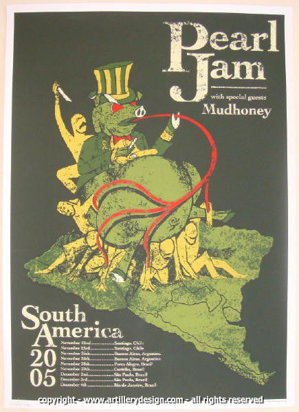 2005 Pearl Jam - South America Concert Poster by Brad Klausen