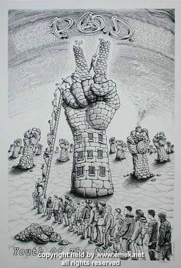 2002 P.O.D. - Youth of the Nation Black & White Poster by Emek