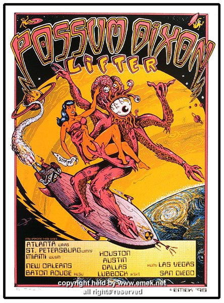 1997 Possum Dixon w/ Lifter - Tour Silkscreen Concert Poster by Emek