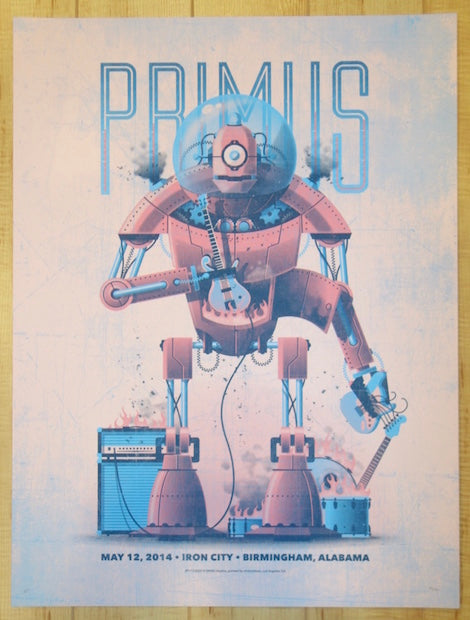 2014 Primus - Birmingham Pink Variant Silkscreen Concert Poster by DKNG