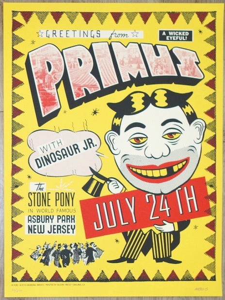 2015 Primus - Asbury Park Silkscreen Concert Poster by Morning Breath