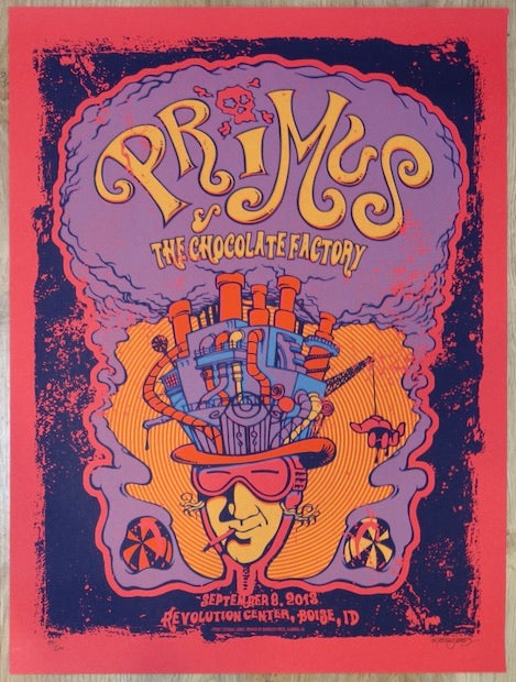 2015 Primus - Boise Red Silkscreen Concert Poster by Eyeball James
