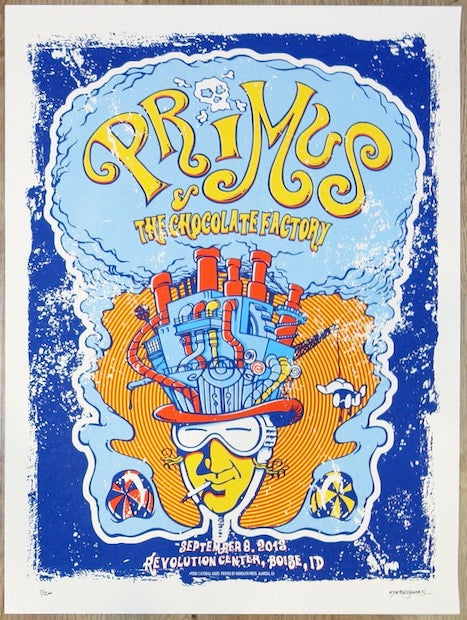 2015 Primus - Boise White Silkscreen Concert Poster by Eyeball James