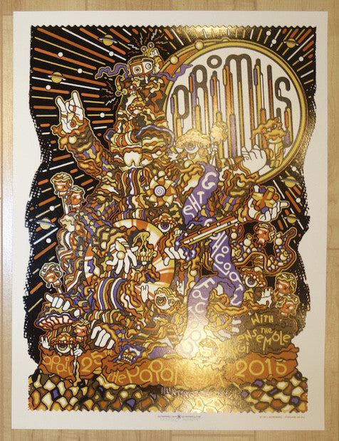 2015 Primus - Huntington Silkscreen Concert Poster by Guy Burwell