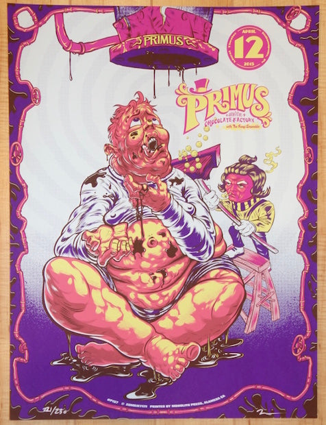 2015 Primus - Indianapolis Silkscreen Concert Poster by Zombie Yeti
