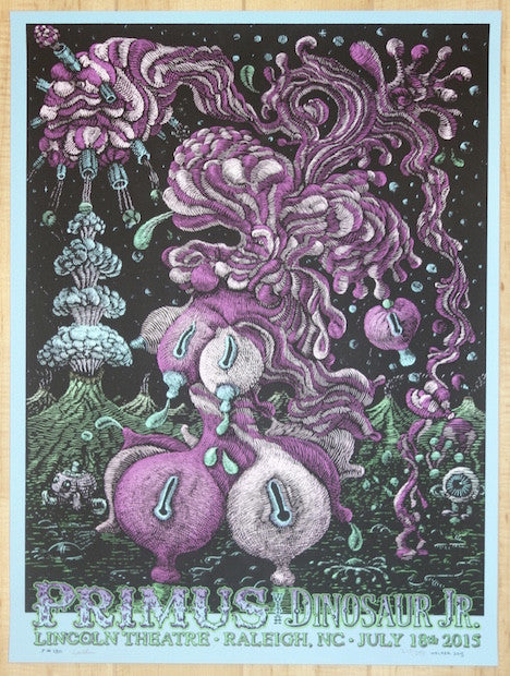 2015 Primus - Raleigh Silkscreen Concert Poster by David Welker