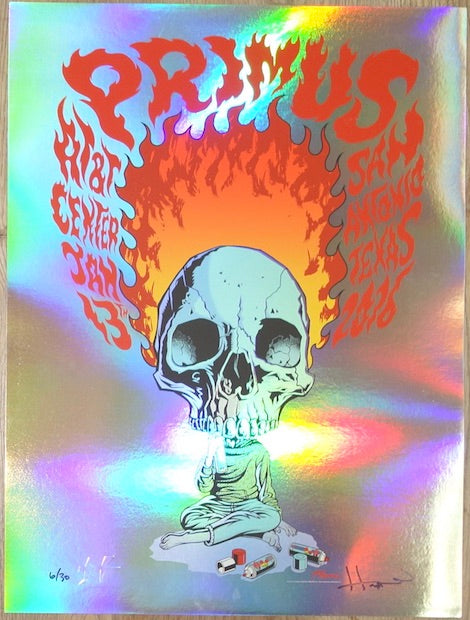 2016 Primus - San Antonio Foil Variant Silkscreen Concert Poster by Justin Hampton