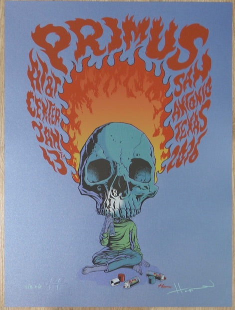 2016 Primus - San Antonio Sapphire Variant Silkscreen Concert Poster by Justin Hampton