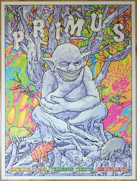 2017 Primus - Knoxville Blue Variant Silkscreen Concert Poster by Gregg Gordon