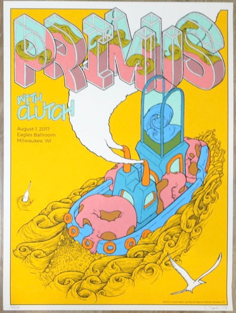 2017 Primus - Milwaukee Silkscreen Concert Poster by Scott Teplin