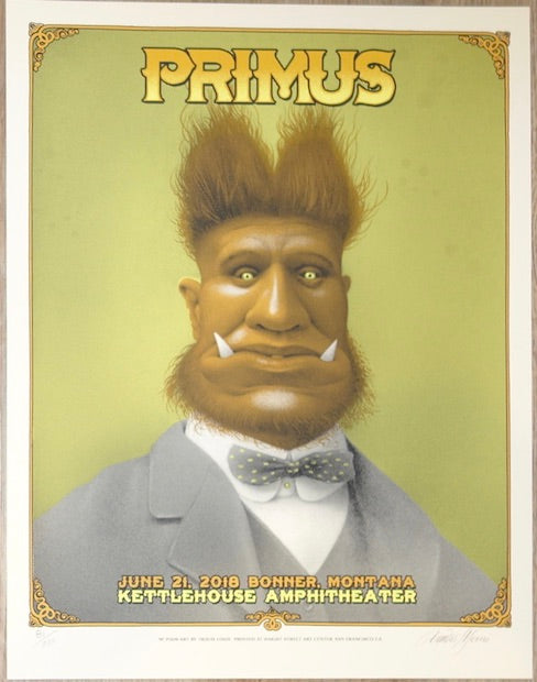 2018 Primus - Bonner Silkscreen Concert Poster by Travis Louie
