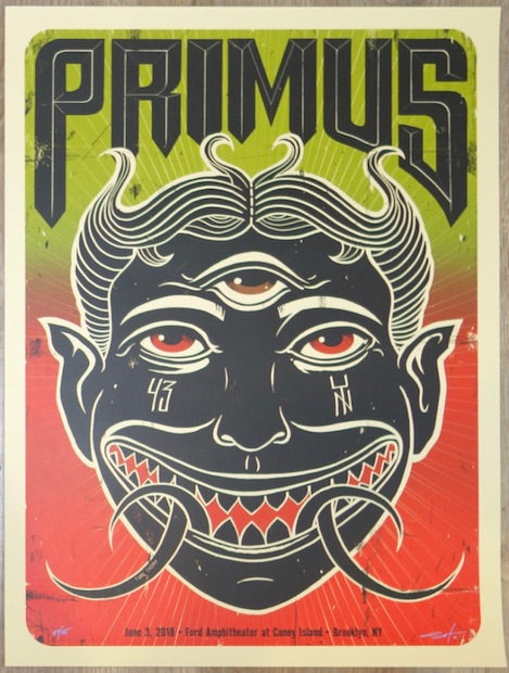2018 Primus - Brooklyn AE Silkscreen Concert Poster by Jeff Soto