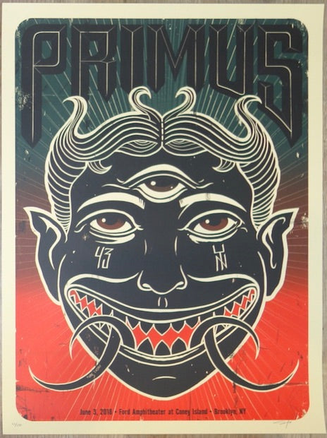 2018 Primus - Brooklyn Silkscreen Concert Poster by Jeff Soto