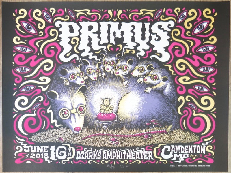 2018 Primus - Camdenton Silkscreen Concert Poster by Matt Leunig