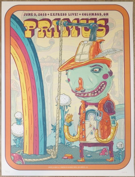2018 Primus - Columbus Silkscreen Concert Poster by Joey D.