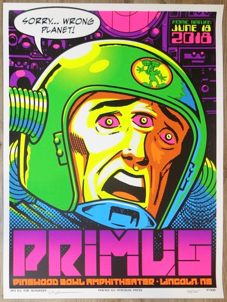 2018 Primus - Lincoln Silkscreen Concert Poster by Rob Schwager