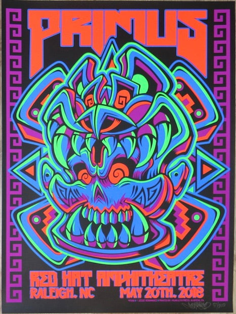 2018 Primus - Raleigh Silkscreen Concert Poster by Jesse Hernandez