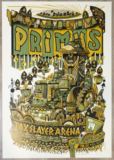 2019 Primus - Moline Silkscreen Concert Poster by Guy Burwell