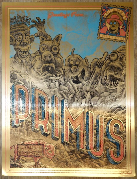 2019 Primus - Sioux Falls Gold Foil Variant Concert Poster by Luke Martin