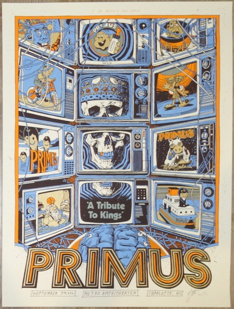 2021 Primus - Charlotte Silkscreen Concert Poster by Tyler Stout