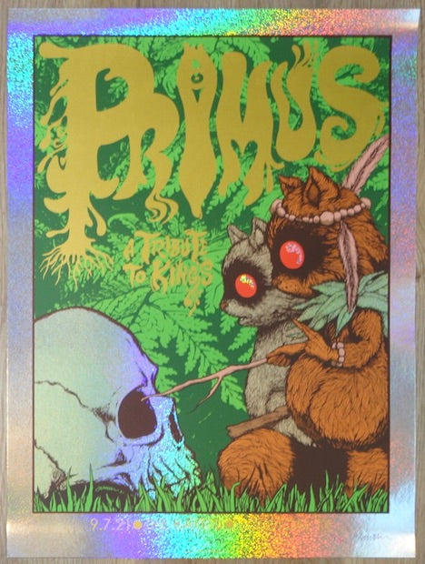 2021 Primus - Houston Sparkle Foil Silkscreen Concert Poster by Jermaine Rogers