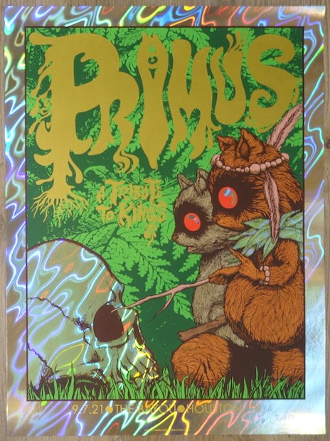 2021 Primus - Houston Lava Foil Silkscreen Concert Poster by Jermaine Rogers