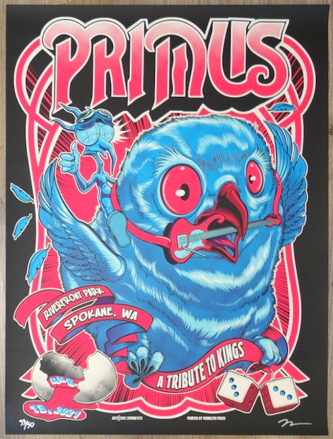 2021 Primus - Spokane Silkscreen Concert Poster by Zombie Yeti