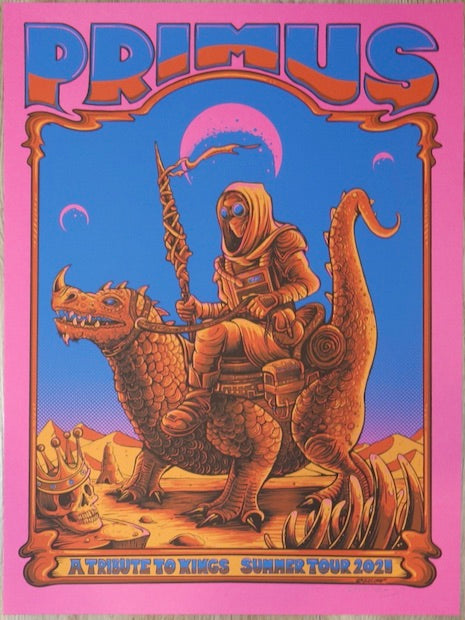 2021 Primus - Summer Tour Pink Variant Concert Poster by Helen Kennedy