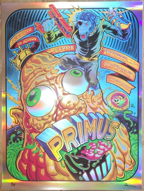 2022 Primus - Fort Wayne Foil Variant Silkscreen Concert Poster by Zombie Yeti