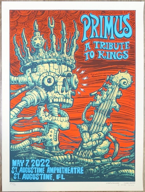2022 Primus - St. Augustine Silkscreen Concert Poster by Reuben Rude