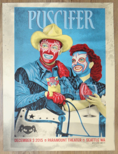 2015 Puscifer - Seattle Silkscreen Concert Poster by Zoltron & Zombie Yeti