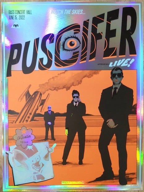 2022 Puscifer - Austin Foil Variant Silkscreen Concert Poster by Ivan Minsloff
