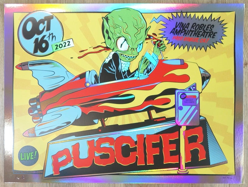 2022 Puscifer - Paso Robles Foil Variant Concert Poster by Ivan Minsloff